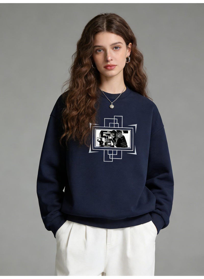 retro photo graphic T-neck sweatshirt | Unisex oversized pullover, retro casual and street style - Image 4
